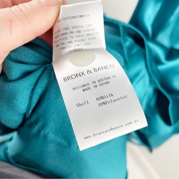 Bronx and Banco Monica Ruffle Asymmetrical Gown in Blue Formal Black Tie Dress - Picture 8 of 12